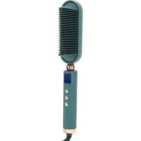 Brosse lissante électrique professionnelle avec peigne et fer à lisser ionique, outil de coiffure pour salon à domicile (prise CN 220 V). (1/5)