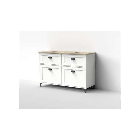 Mueble de baño sin lavabo Toscana en acabado color blanco, 92cm(alto) 120cm(ancho) 47cm(largo) (1/5)