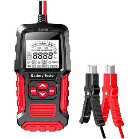 12V/24V Autobatterietester, 100–2000 CCA, Digitalanalysator für Auto, LKW, Motorrad, ATV, SUV, Boot, Yacht (Rot) Rot (1/5)