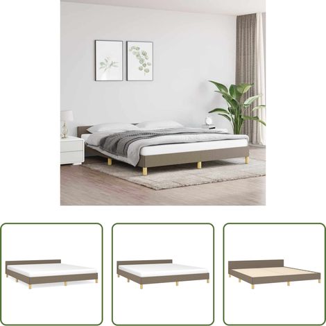 vidaXL Sommeil - Cadre de lit sans matelas taupe 160x200 cm tissu (1/5)