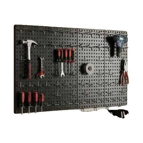 Organisateur mural en pegboard, ensemble de 2, comprend des accessoires, Rouge (1/2)