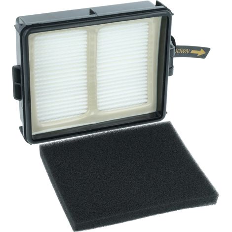 vhbw filtro sostituisce Shark XHFIW1000, XPRFIW1000 per aspirapolvere - filtro combinato (prefiltro + filtro HEPA) nero / bianco