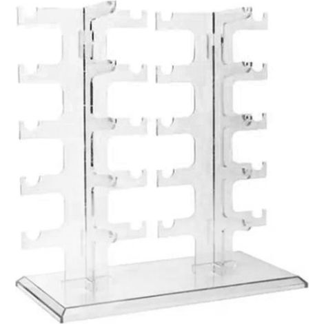 1 Présentoir à lunettes, 5 niveaux, plastique transparent, pour 10 paires, magasin et domicile (1/5)