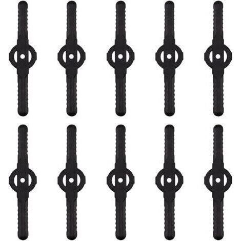 Lame plastique coupe bordure, 10 pcs Lames En Plastique Cutter Remplacer Pour ensemble doutils de coupe-herbe sans fil, remplacement de lames de coupe de tondeuse à gazon en plastique(noir) (1/5)