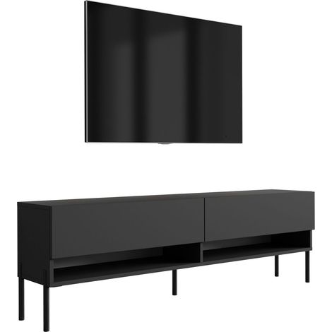 Mobile TV : Nero opaco, gambe nere dritte, 170 × 32 × 52 cm (1/5)