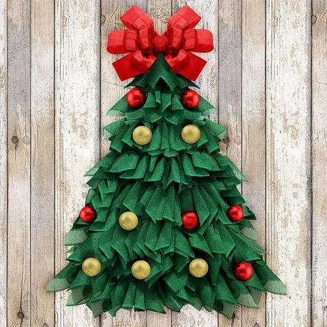 Handgefertigte Weihnachtsgirlande, Türdekoration aus Kunstleder mit Tannenbaum, 1-teiliges Set (Beutel) (1/5)