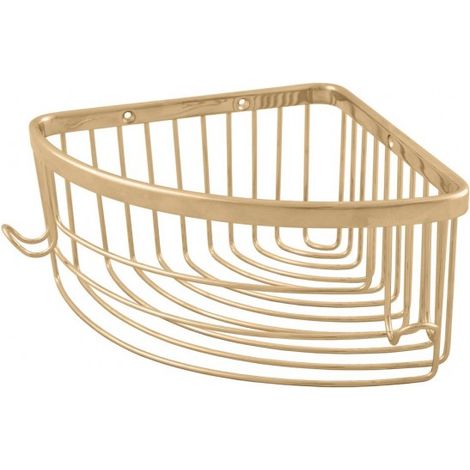 Porte-savon triangle d'angle COLORADO en laiton doré 20,5x20,5 cm (1/2)