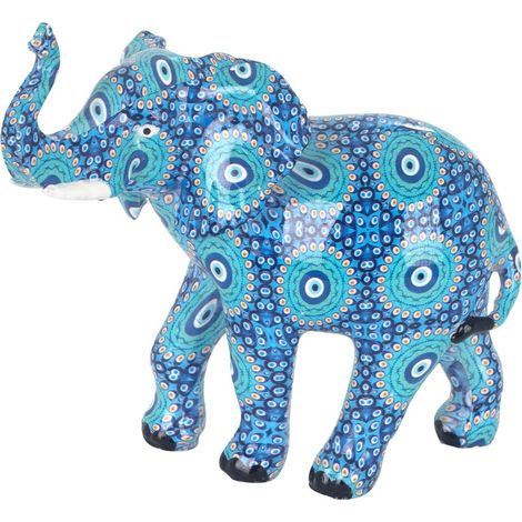 Grauer Elefant aus Kunstharz als Heimdekoration und Sammelgeschenk