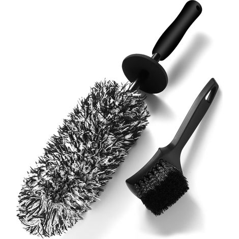 Car Wheel Brush and Tyre Brush Black – Microfibre Cleaning Brush – Car Wheel Brush without Metal Part – No Scratches Brush Aluminium Rims (1/5)