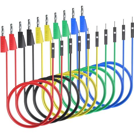 Fiche Banane Empilable pour Planche à Pain Câbles Silicone Souple Mesures Électriques (1/3)