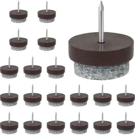 Patins en Feutre pour Meubles 20 Pièces,24mm Glisseurs Ronds à Clouer pour Chaises et Pieds de Table,Protection Sol Facile à Installer (1/5)
