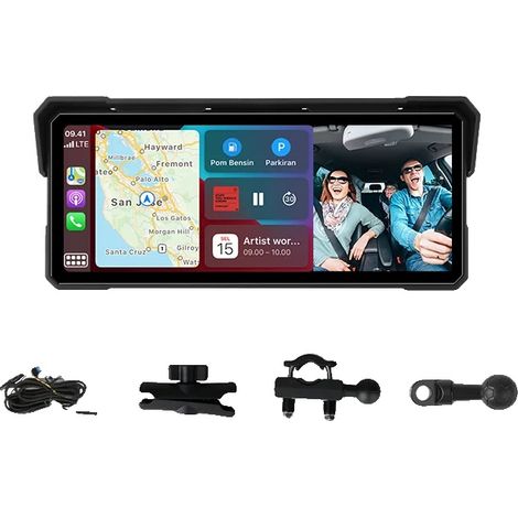 Tableau de bord intelligent de moto, CarPlay sans fil, Android Auto, 8,1 pouces Carplay (1/2)