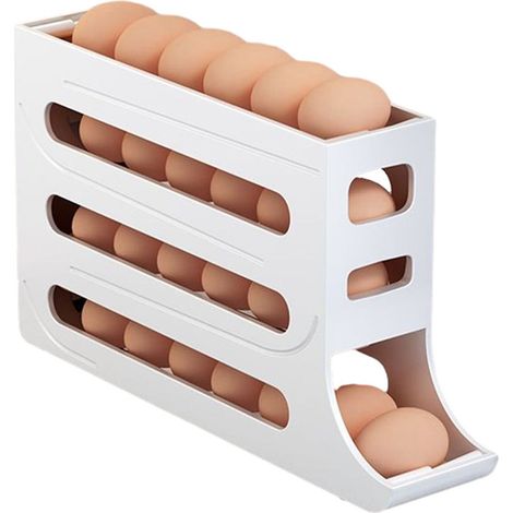 Boîte De Rangement Pour Œufs - 30 Emplacements - Conception Fine Pour Porte Latérale De Réfrigérateur - Plastique Alimentaire - 1 Pièce