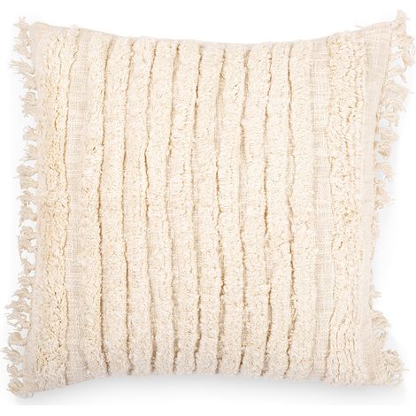 Cuscino in stile boho Bali - Copertura e riempimento inclusi - Greta Crema