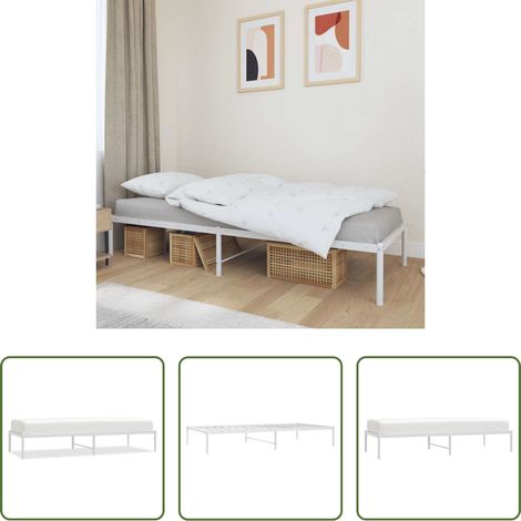 vidaXL Estructura de cama sin colchón metal blanco 75x190 cm (1/5)