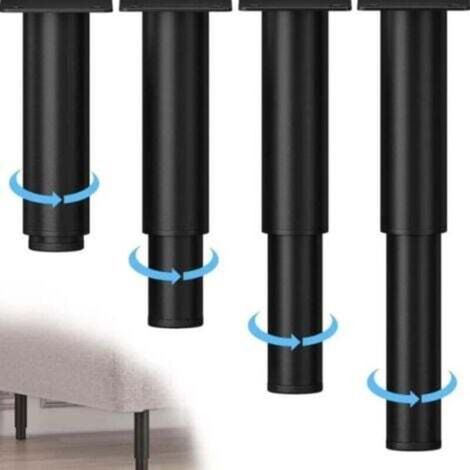 Schwarze, 4er-Set verstellbare Metallmöbelfüße (18-30 cm), Badezimmerschrankfüße für Betten, Sofas, Kleiderschränke, Tische, Bücherregale