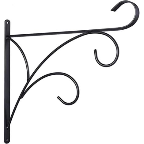 Support mural en fer pour pot de fleurs suspendu, pour balcon extérieur (1/5)