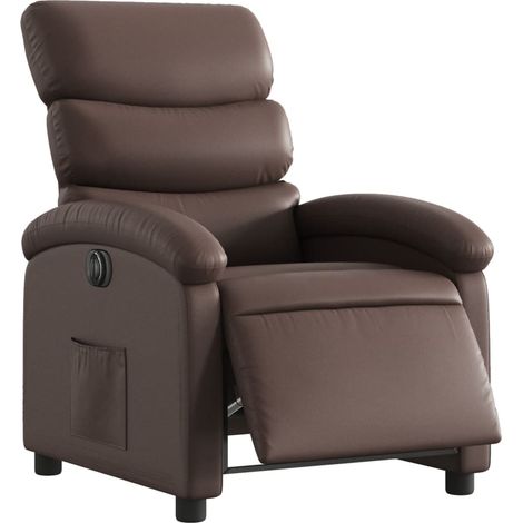 vidaXL Poltrona Reclinabile Elettrica Marrone in Similpelle