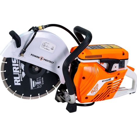Ruris – Découpeuse thermique 58 cm³ 3,3CV – Disque 300 mm – Profondeur de coupe 100 mm – Coupe humide et sèche – Moteur 2 temps