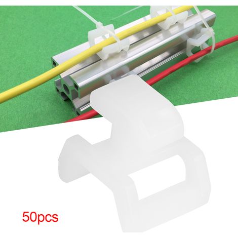 50 supports de serre-câbles avec montage sur base, pour profilés en aluminium conformes à la norme européenne (norme européenne 40) (1/5)