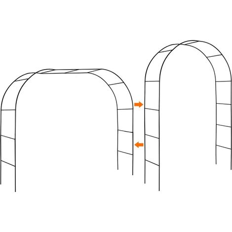 Metal Garden Arch, 2.5m Tall x 1.5m Wide Heavy Duty Metal Gazebo with Pointed Ends for Climbing, Vines and Plants, Wedding, Party Decoration, Black (1/5)