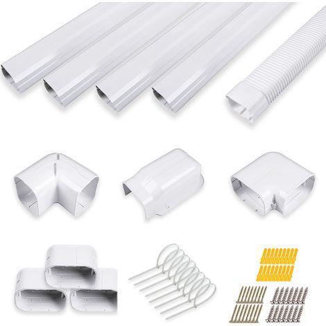 Kit de couverture de tuyau décoratif en PVC pour mini climatiseur et climatiseur central et ligne de pompe à chaleur (1/5)