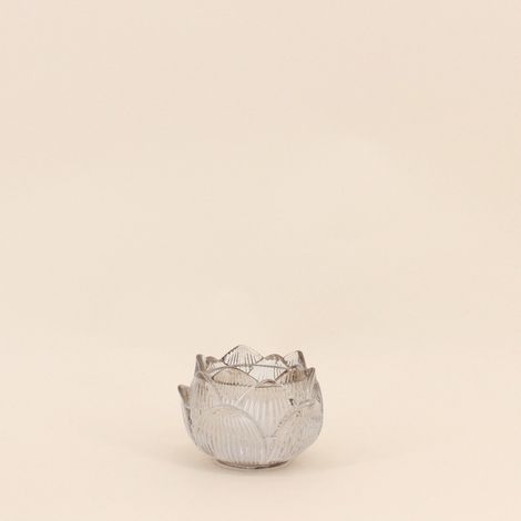 Photophore en verre forme fleur 11cm (1/5)