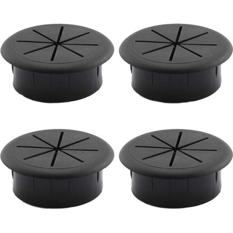 4 pièces Couvercle de Filetage de Câble Table Passe-cable passage Bureau Table Ronds Cache-cable Pour les meubles de bureau table bureau d'ordinateur noir