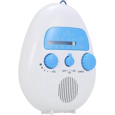 Radio de douche numérique, mini radio de douche portable, FM/AM, haut-parleur électronique intégré, étanche, pour salle de bain (1/5)