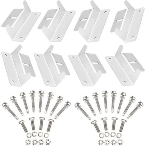 Systèmes de fixation en forme de Z pour montage de panneau solaire, pour caravane, bateau, voiture, camion, domicile, montage hors-réseau sur le toit (8 supports au total) (1/5)