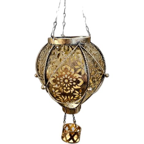 Solar-Gartenstecker „Heißluftballon“ in Antik-Bronze-Optik (1/2)