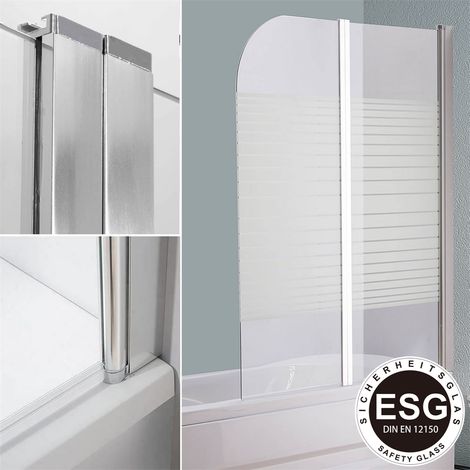 Vasche da bagno in vetro Schermo doccia Strisce satinate Parete doccia Attacco vasca da bagno a parete (1/5)