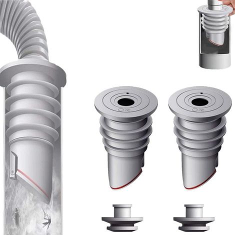 Joint d'étanchéité de tuyau de vidange de lave-linge, 2 pièces 35-40mm Gris Anti-odeur, Bouchon de drainage pour machine à laver, Joint sanitaire pour usage domestique (1/5)