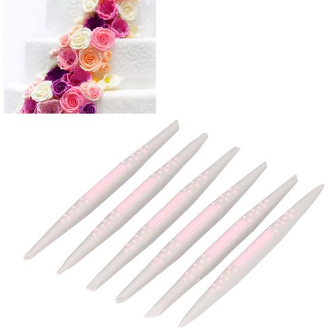 Kit de décoration de gâteaux avec stylo à graver pour fondant (6 pièces) - Outils de pâtisserie DIY pour la maison et la boutique de gâteaux (1/5)