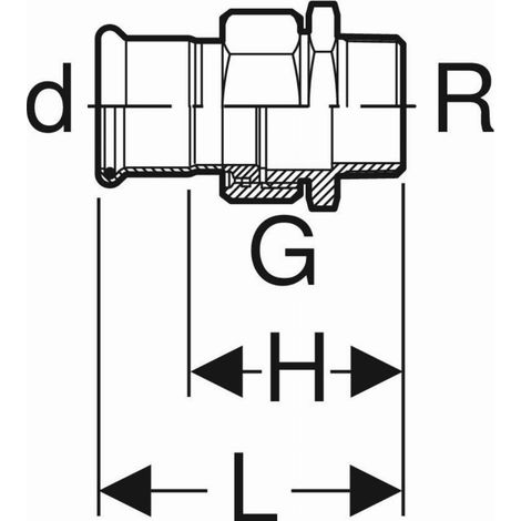 Geberit Mapress Acier C Raccord union avec filetage extérieur, DN 40, dø 42 mm, 25339 (1/2)