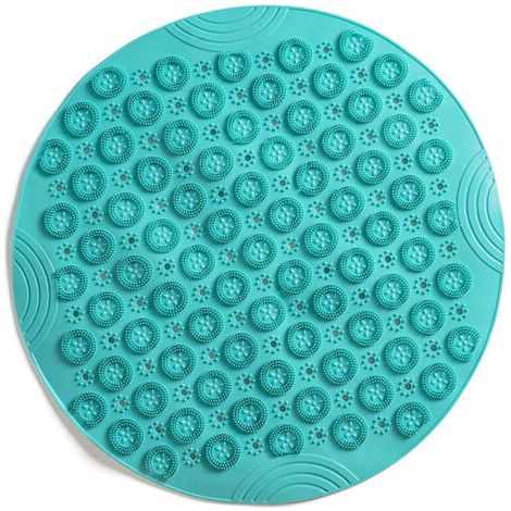 Ahlsen Tapis de Bain de Massage Rond Tapis Douche Antidérapant Tapis de Salle de Bain Tapis de Douche Lavable en Machine Tapis de Baignoire avec Trous de Drainage et Ventouses,55x55cm,Vert, 1pcs (1/5)