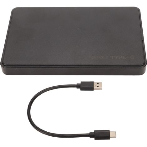 Boîtier externe pour disque dur SSD 2.5 pouces USB 3.1 Type C 10 Gbit/s, en ABS, avec indicateur LED, transfert rapide HDD/SSD (1/5)