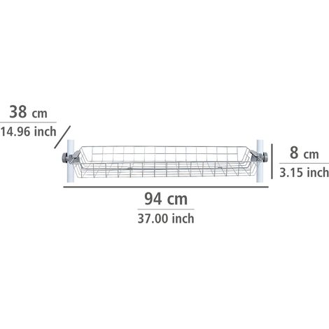 Wenko – Panier Herkules lot de 2 – Dimensions 94x8x38 cm – Métal avec grille dense – Compatible système télescopique Herkules (1/2)