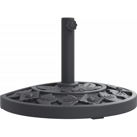 Base per ombrellone semicircolare 49 x 31 x 31 cm soluzione stabile per terrazza motivo floreale nero PE 020056641