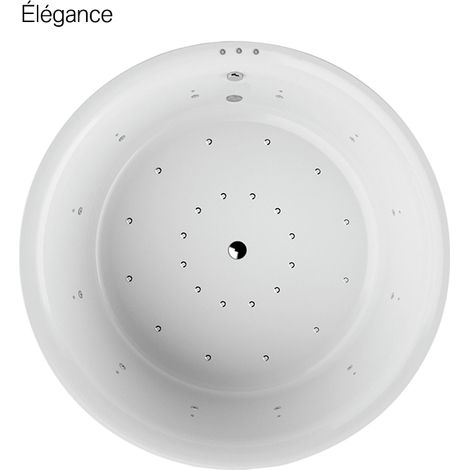 Baignoire balnéo ronde NOA blanche Ø 180 cm - Tablier inclus Élégance