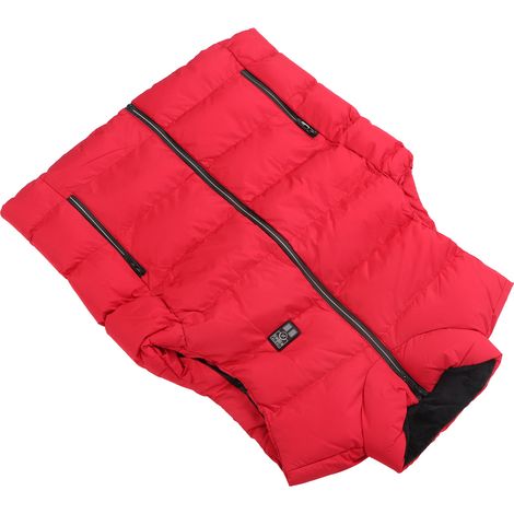 Gilet chauffant 15 zones, épais, à fermeture éclair, rouge, taille XXXL (1/5)