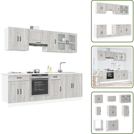 Ensemble d'armoires de cuisine 8 pcs Kalmar bois d'ingénierie - Ensemble D'armoires De Cuisine - Ensemble D'armoires De Cuisine - Ensemble D'armoires - Armoire De Cuisine (1/5)