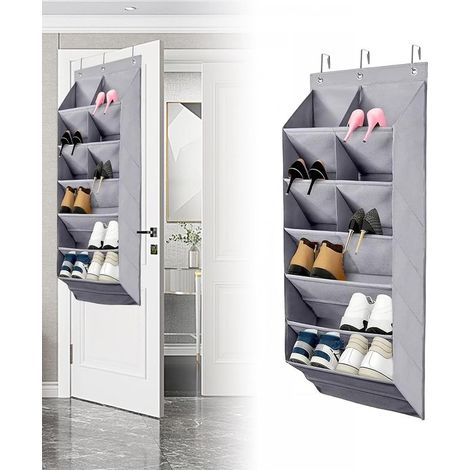 Étagère à chaussures suspendue en tissu Oxford, organisateur de chaussures peu encombrant sur porte avec 9 poches, idéal pour camping-car, chambre d'enfant, etc.