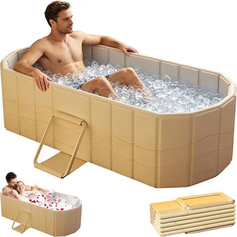 Baignoire Pliable Adulte Double Portable avec Drainage 1,5 m Bain Froid Spa (1/5)