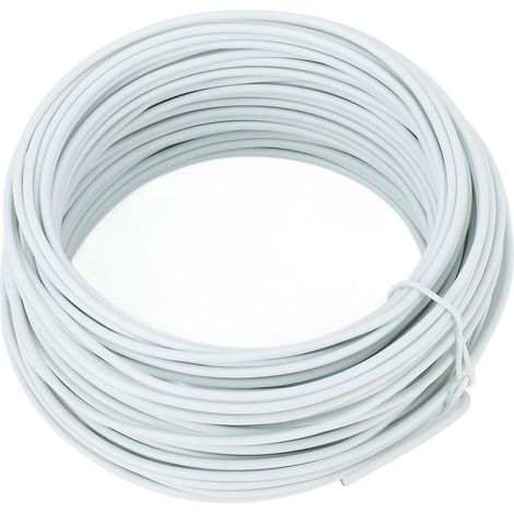 Fil de ligature en fer galvanisé, flexible, pour câble de télécommunication PVC, 1,5 mm x 20 m, à extrémité ronde, blanc (1/5)