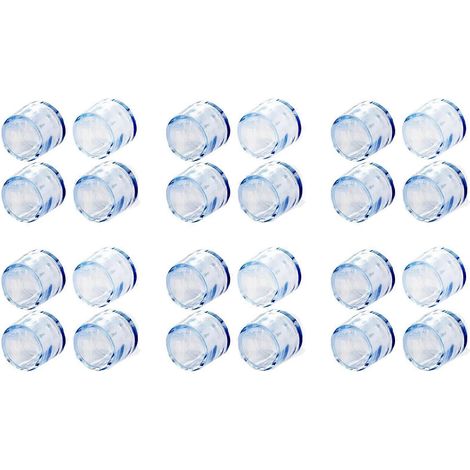 24 patins/embouts transparents en caoutchouc pour pieds de meubles, tables et chaises, 15 mm d'épaisseur. (1/5)