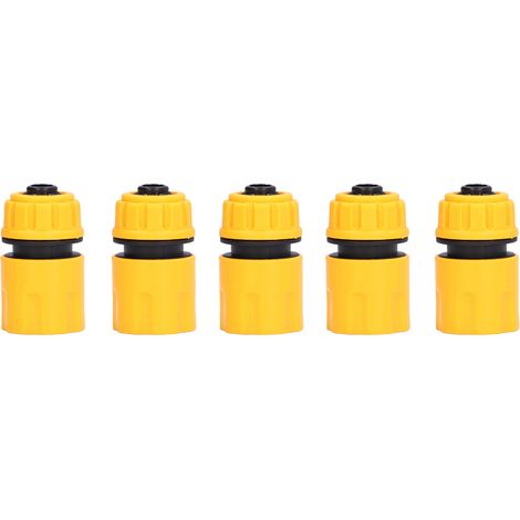 Kit de 5 adaptateurs de tuyau d'arrosage, raccords de tuyau ABS 3/4 po à connexion rapide pour jardin (1/5)