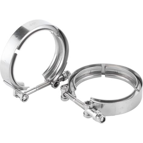 Collier de serrage V-Band 3en1 en acier inoxydable pour tuyau d'échappement turbo, lot de 2 pinces auto, accessoire voiture (1/5)
