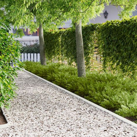 Teenpull – Raseneinfassung 30 pcs 102 x 4 x 4 cm Stahl Weiß (1/5)