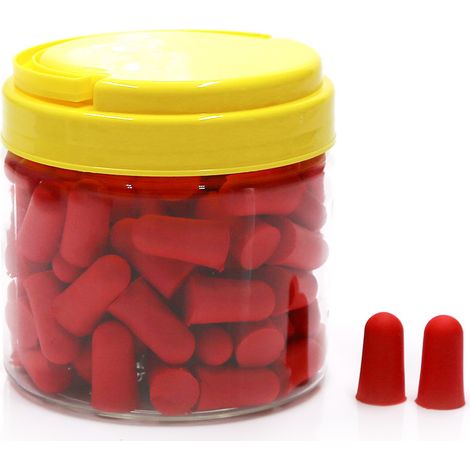 Ortviai Bouchons d’oreilles en mousse souple – 50 paires rouges, réduction de bruit SNR 27 dB, idéaux pour dormir et étudier
